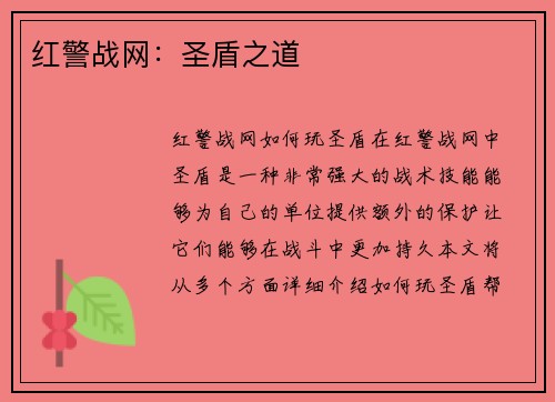 红警战网：圣盾之道